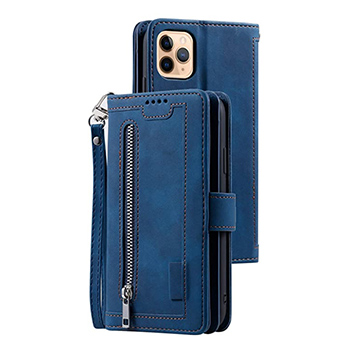 Retro Card Holder Zipper Pocket Leather iPhone 12 Pro Max Wallet Case