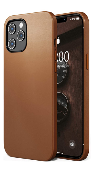 Chic Brown Premium PU iPhone 12 Pro Max Leather Case