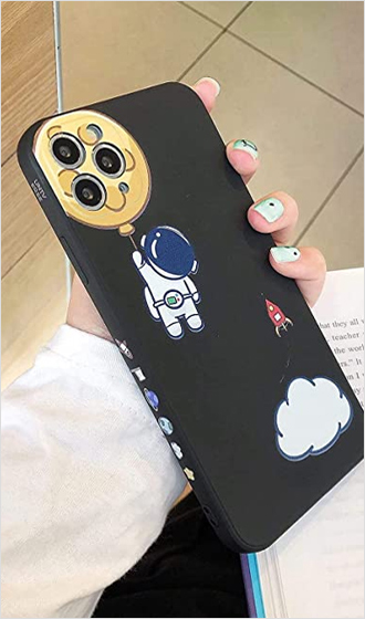 Cute Space Man Pattern Slim Fit Matte iPhone 12 Pro Max Silicone Case