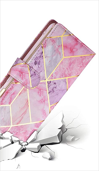 Deluxe Marble Styled Large Space PU Leather iPhone 12 Pro Max Wallet Case