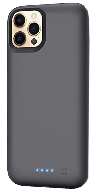 Matte Black Additional Battery Powerbank iPhone 12 Pro Max Battery Case