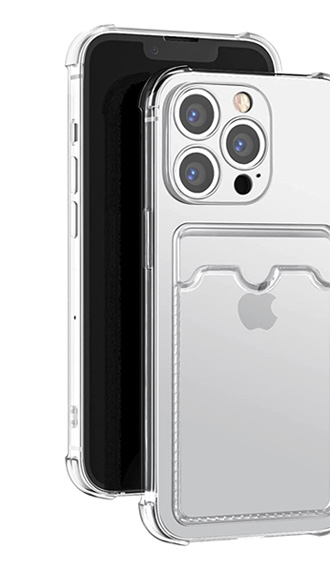 Protective slim soft tpu wallet iphone 12 pro max clear case