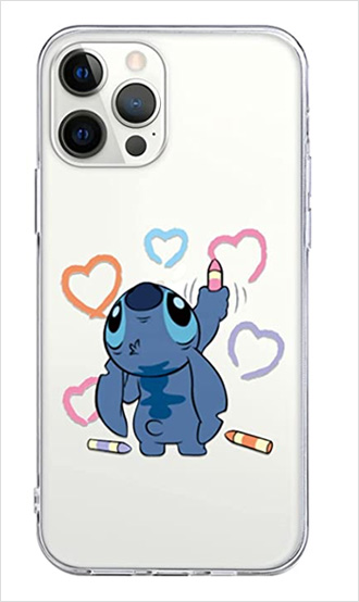 Protective transparent stitch kawaii cartoon iphone 12 pro max disney case