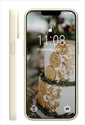 Retro drop protection liquid silicone slim off white iphone 12 pro max case