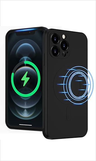 Sleek Matte Black MagSafe iPhone 12 Pro Max Silicone Case 