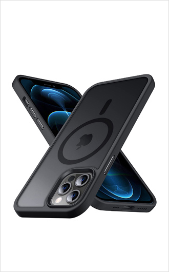 Sleek Matte Black Shockproof Soft TPU Bumper iPhone 12 Max Pro Case MagSafe