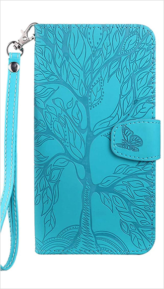 Tree of Life Embossed PU Leather Shockproof iPhone 12 Pro Max Wallet Case