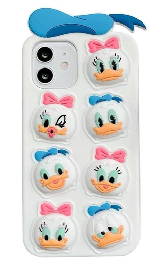 White donald and daisy duck soft silicone squeezy iphone 12 pro max disney case